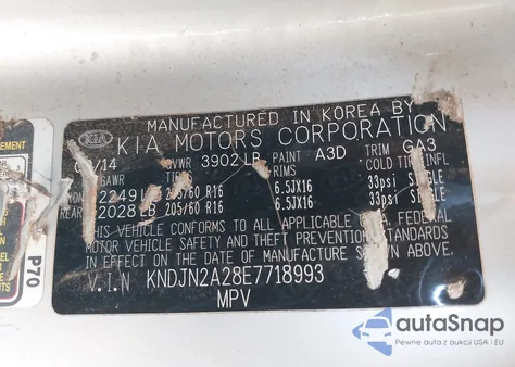 2014 Kia Soul from USA, damaged, VIN KNDJN2A28E7718993